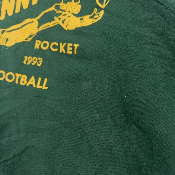 Vintage Pennfield Rockets Shirt Mens M Green Football Crewneck Lee 1990s - Picture 3 of 9